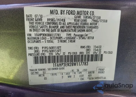 2011 Ford Focus S from USA, damaged, VIN 1FAHP3EN2BW117783